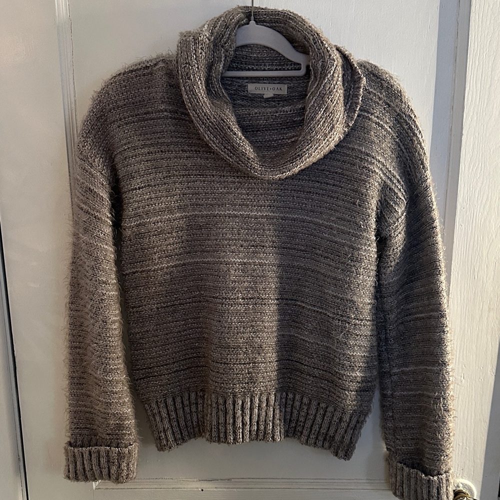 Olive & Oak Charcoal Cowl Neck Sweater